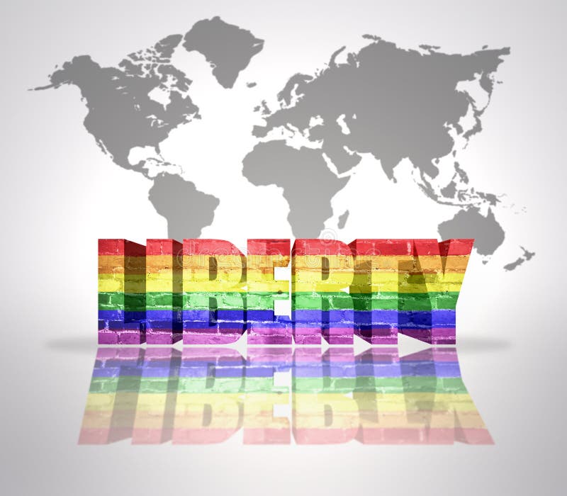 Wort-Freiheit mit Regenbogen-Homosexuell-Flagge lizenzfreie abbildung Wort-Freiheit mit Regenbogen-Homosexuell-Flagge lizenzfreie abbildung
