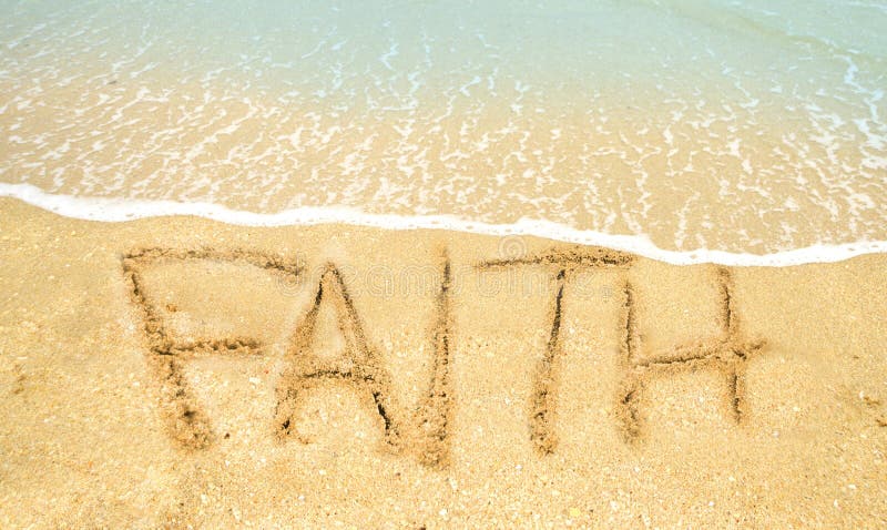 Wort-Glaube auf Sand