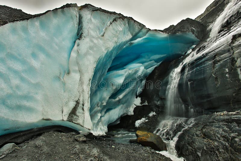 Worthington lodowiec na drodze Valdez, Alaska obrazy stock