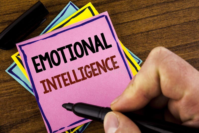 Wortschreibens-Text emotionale Intelligenz Geschäftskonzept, damit die Kapazität die persönlichen Gefühle steuert und berücksicht
