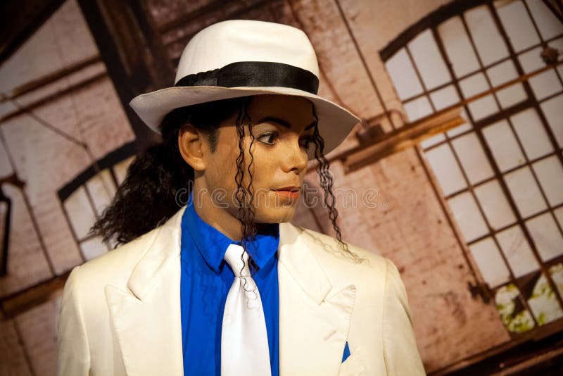 Amsterdam, Netherlands - March, 2017: Wax figure of Michael Jackson in Madame Tussauds Wax museum in Amsterdam, Netherlands. Amsterdam, Netherlands - March, 2017: Wax figure of Michael Jackson in Madame Tussauds Wax museum in Amsterdam, Netherlands