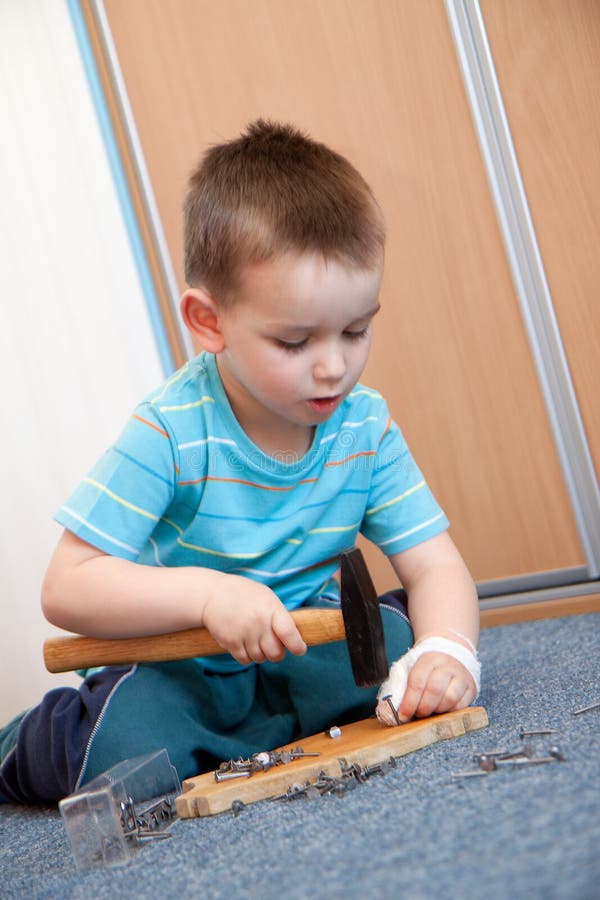 Wounded in the left hand royalty free stock photos