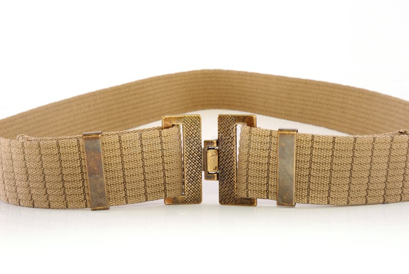 Woven Cotton Belt on White Background Stock Image Image of object