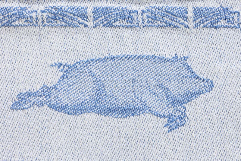 Woven design of a pig stock photo