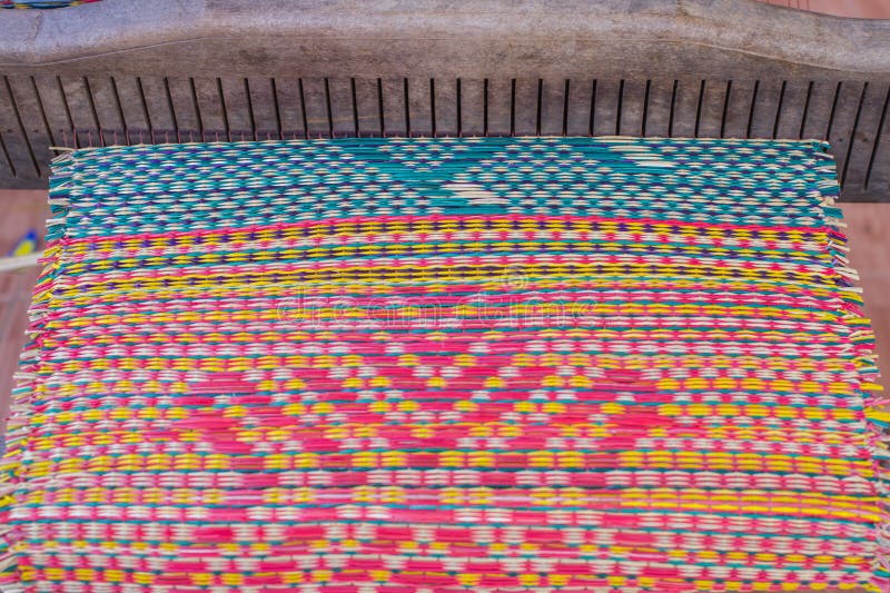 Woven Mats Handmade from Dry Reed Imbue Make Stock Photo Image of