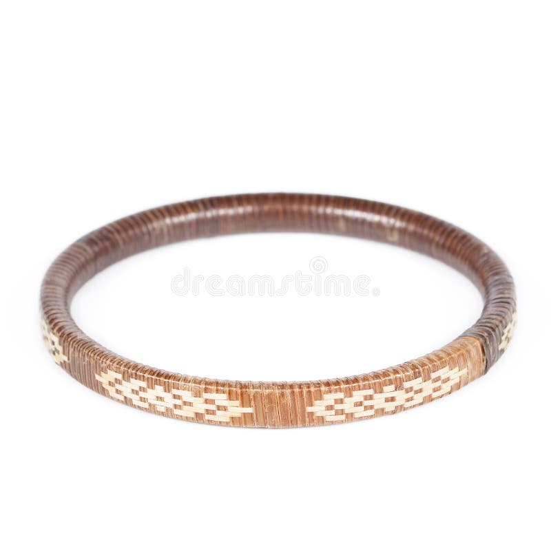 Woven rattan bracelet isolated on white