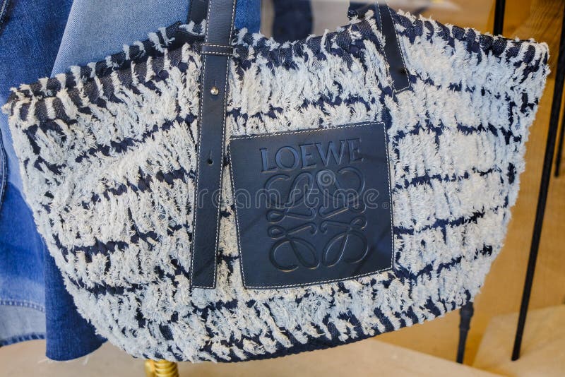 Woven summer bag at Loewe Madrid Spain