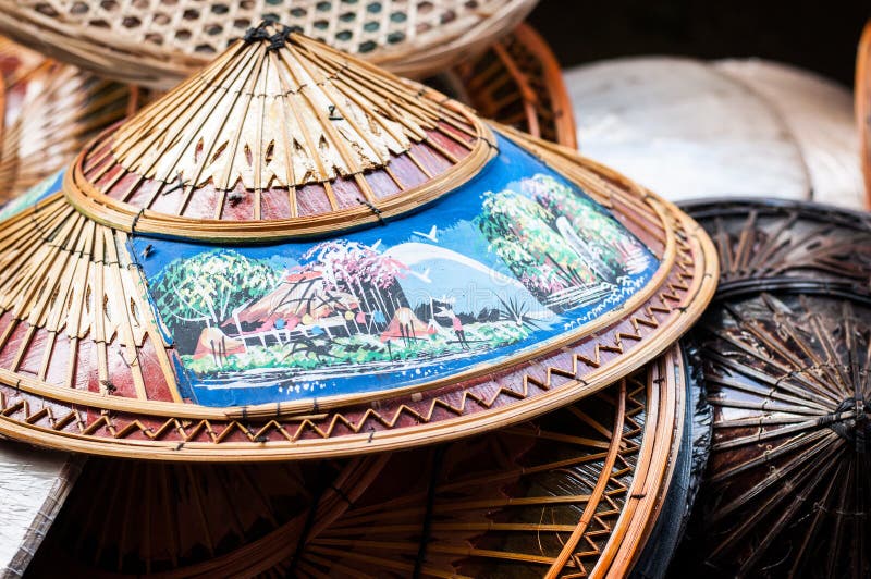 Woven Thai hats stock image. Image of headgear, handmade 26914901