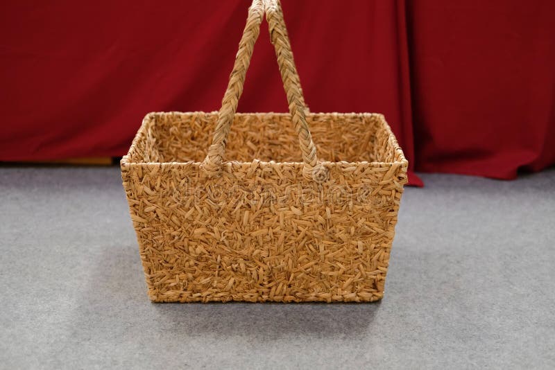 Woven Wicker Rattan Basket. Natural Material for Environment