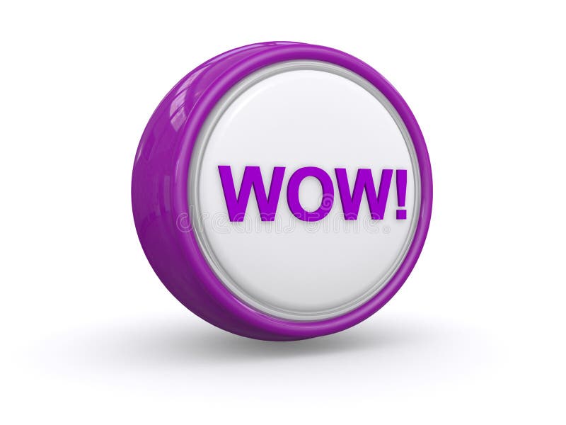 Wow! button stock illustration. Illustration of purple - 37850887