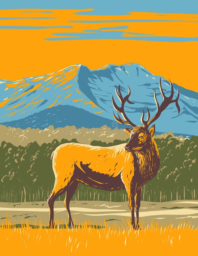 Elk Mountain Colorado National Park Design für Abzeichen, Aufkleber,  Aufnäher, T-Shirt-Design usw 8710388 Vektor Kunst bei Vecteezy
