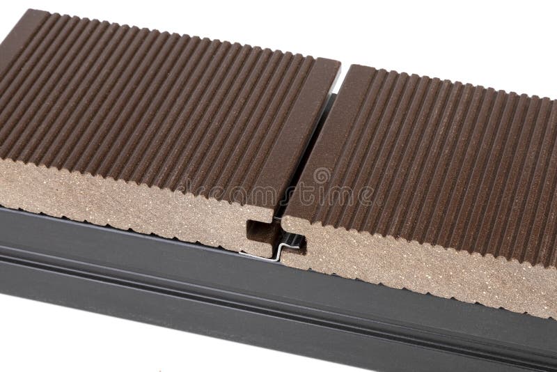 Wood Plastic Composite Decking System. Building Material for Terraced