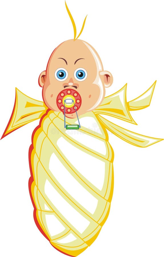 Wrapped baby illustration stock vector. Illustration of comfortable
