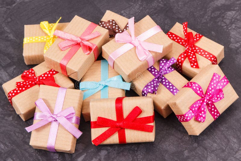 Wrapped gifts for Christmas, Valentine or birthday royalty free stock images Wrapped gifts for Christmas, Valentine or birthday royalty free stock images