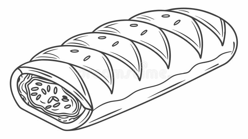 Wrapped Loaf Bread Bakery Food vector design Generative AI royaltyfri illustrationer