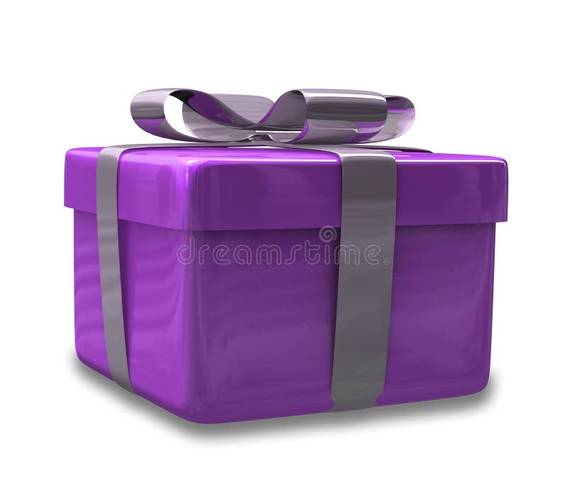 Wrapped purple gift 3D v3