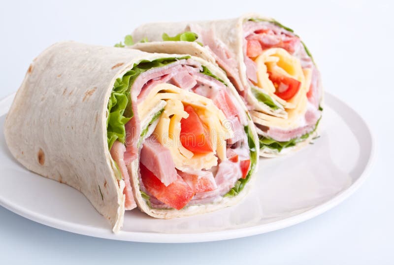 Wrapped tortilla sandwich rolls