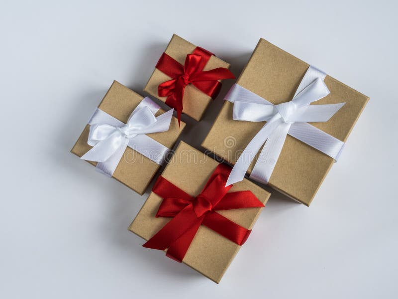 Wrapped vintage gift box. Copy space stock images