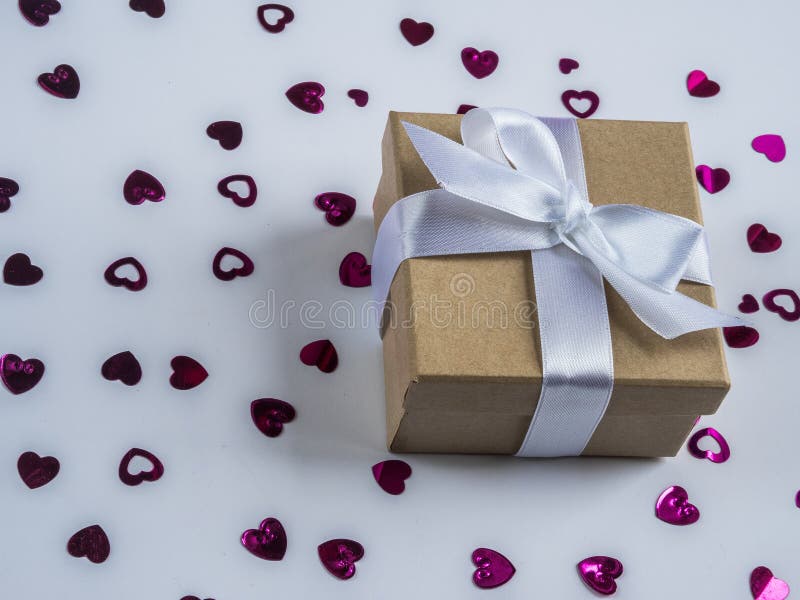 Wrapped vintage gift box. Copy space royalty free stock photography