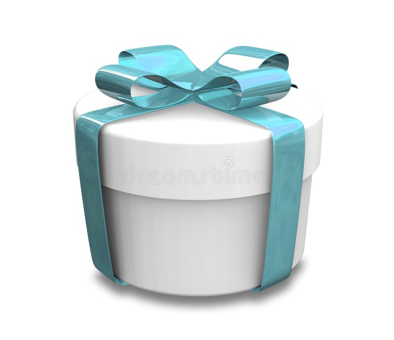 Wrapped white and blue gift (3D) royalty free illustration