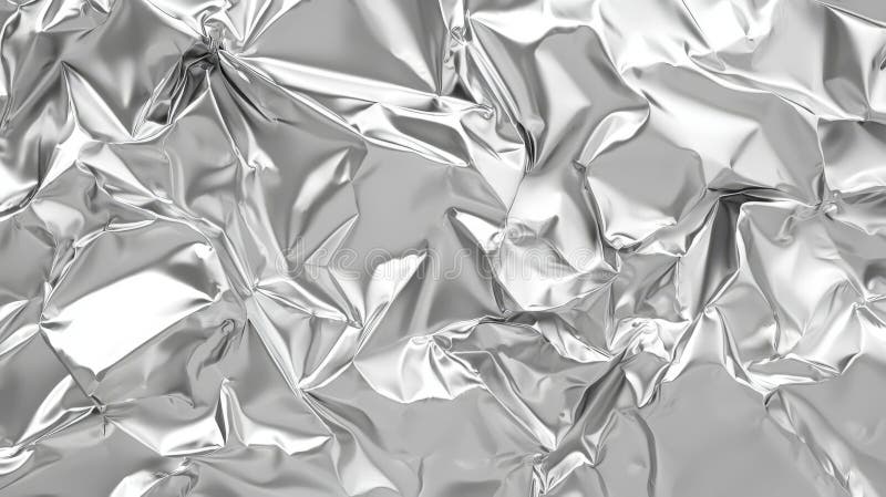 Wrapping paper or decorative elements can be enhanced with the shiny silver metallic foil texture stock image
