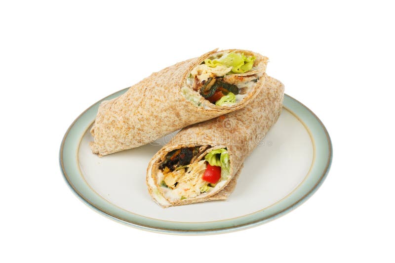 Wraps on a plate stock image. Image of snack, background - 138542471