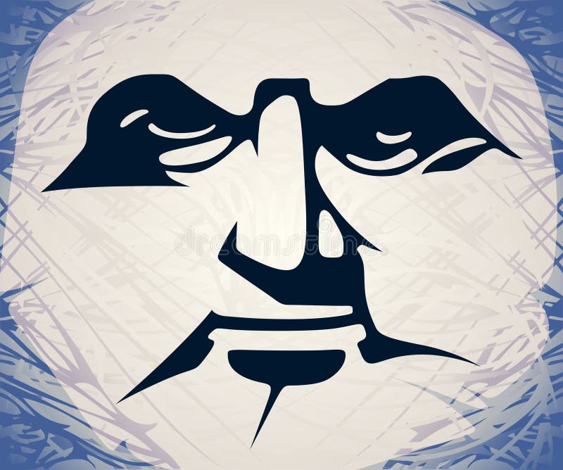Wrathful mensengezicht. stock illustratie Wrathful mensengezicht. stock illustratie