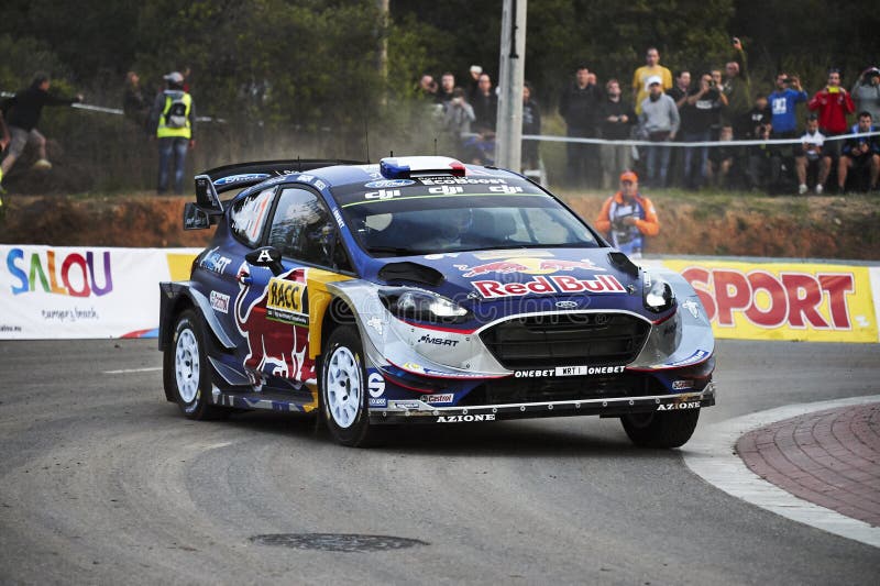 October 5th 2017, Salou, Catalonia, Spain;Sebastien Ogier and his co-driver Julien Ingrassia of France compete in their M Sport World Rally Team Ford Fiesta WRC during the shakedown. October 5th 2017, Salou, Catalonia, Spain;Sebastien Ogier and his co-driver Julien Ingrassia of France compete in their M Sport World Rally Team Ford Fiesta WRC during the shakedown
