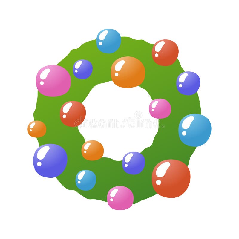 Wreath with Balls and Toys, Garland with Balls. Vector Illustration