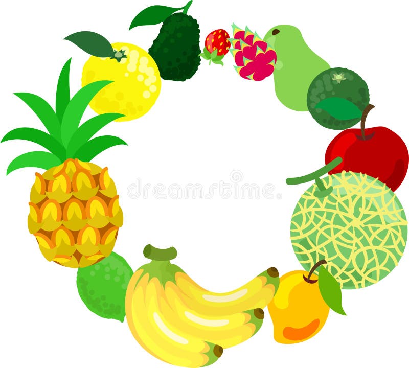 The wreath of fruits stock vector. Illustration of creative 107168619