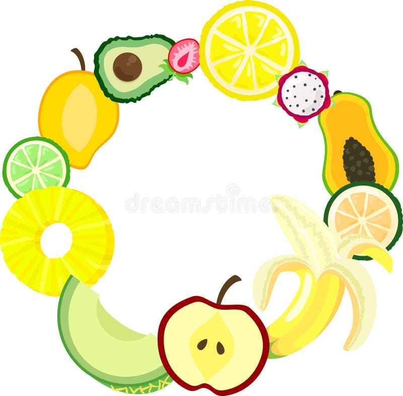 The wreath of fruits stock vector. Illustration of creative 107168619