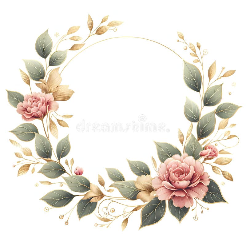 Gold leaf collection watercolor floral Royalty Free Vector