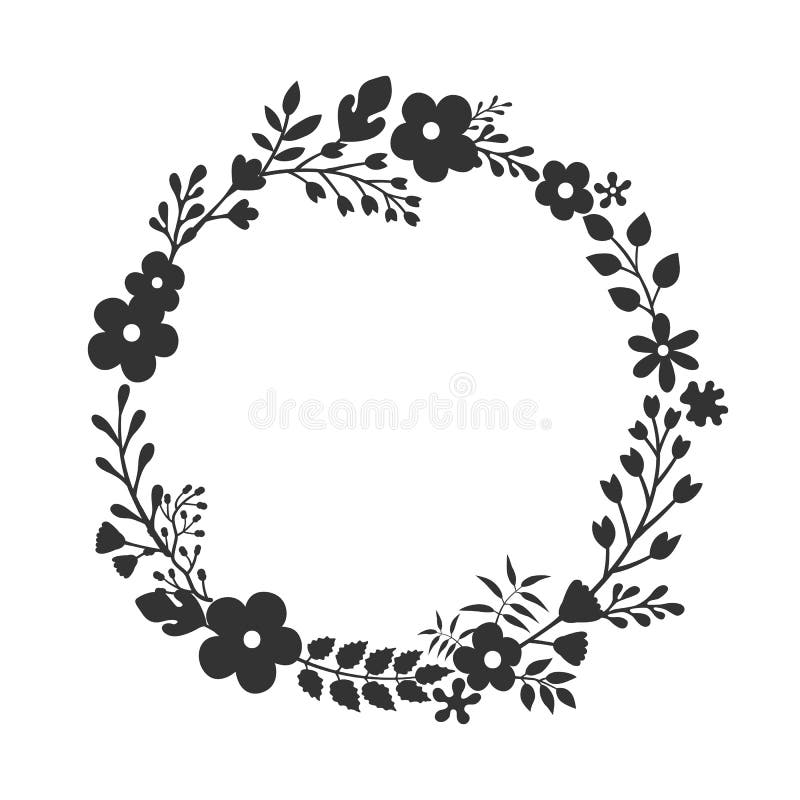 Download Wreath of wild flowers. stock vector. Illustration of ...