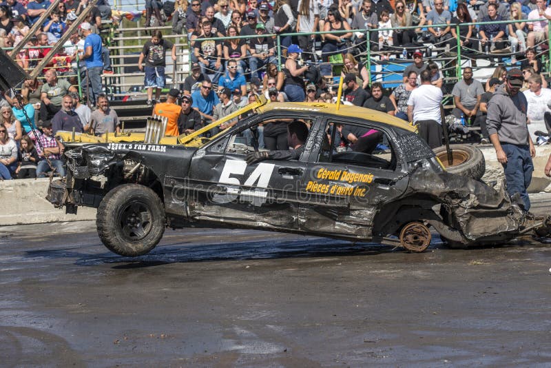 Wrecked Car after Demolition Derby Editorial Stock Image Image of