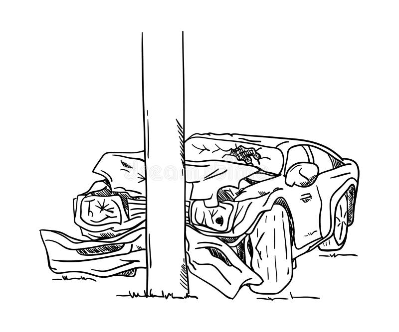 Car Crash Hand Drawn Illustration Auto Stock Vector Royalty Free  515445955  Shutterstock