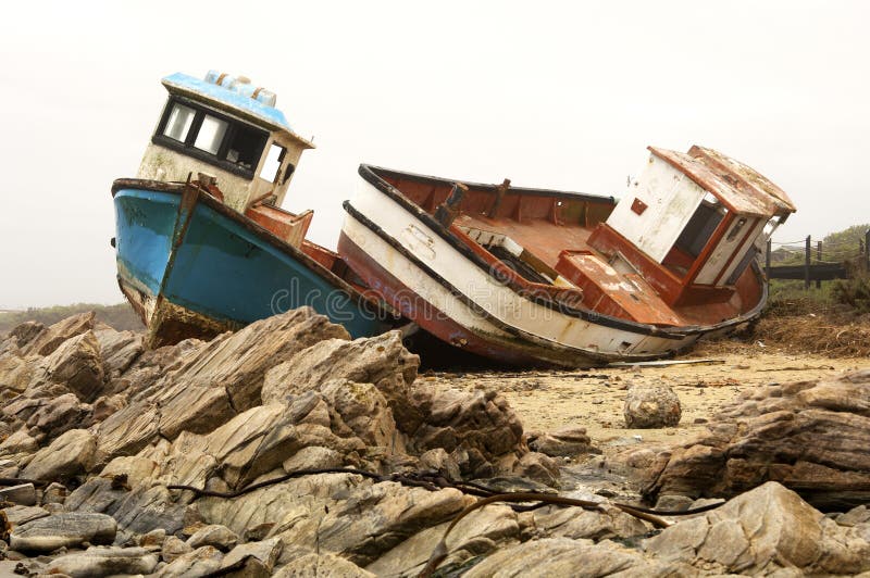 Wrecks of stranded ships