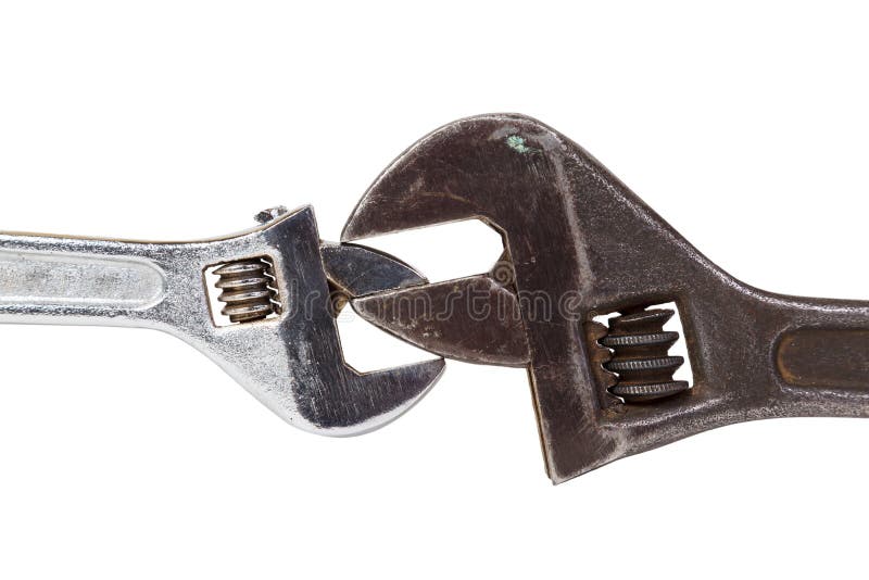 Wrench and coins royalty free stock image