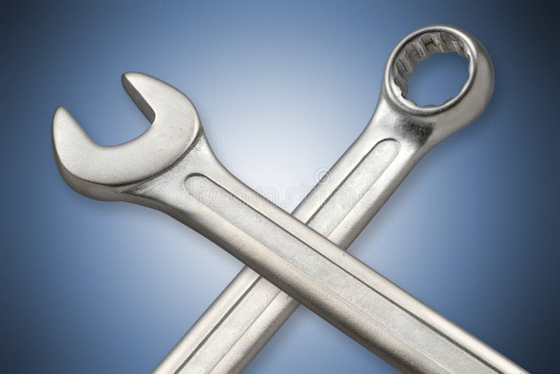 Wrench cross stock image. Image of ring, white, handyman 23930933