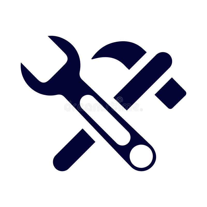 Wrench, Hammer, Work Tools Icon Stock Vector Illustration of hardware