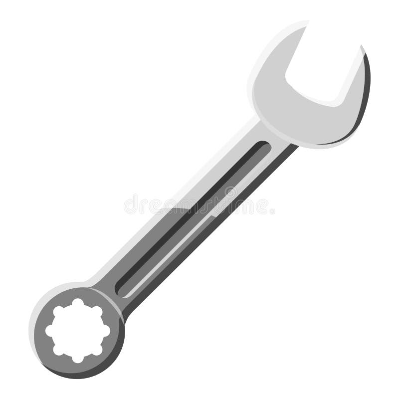 Wrench Icon, Gray Monochrome Style Stock Vector Illustration of gear, sign 79999050
