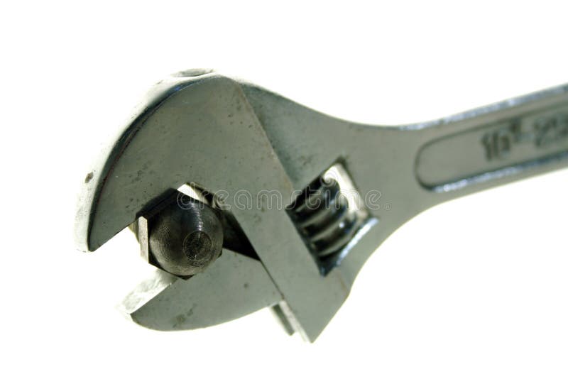 Wrench isolated close-up royalty free stock photography