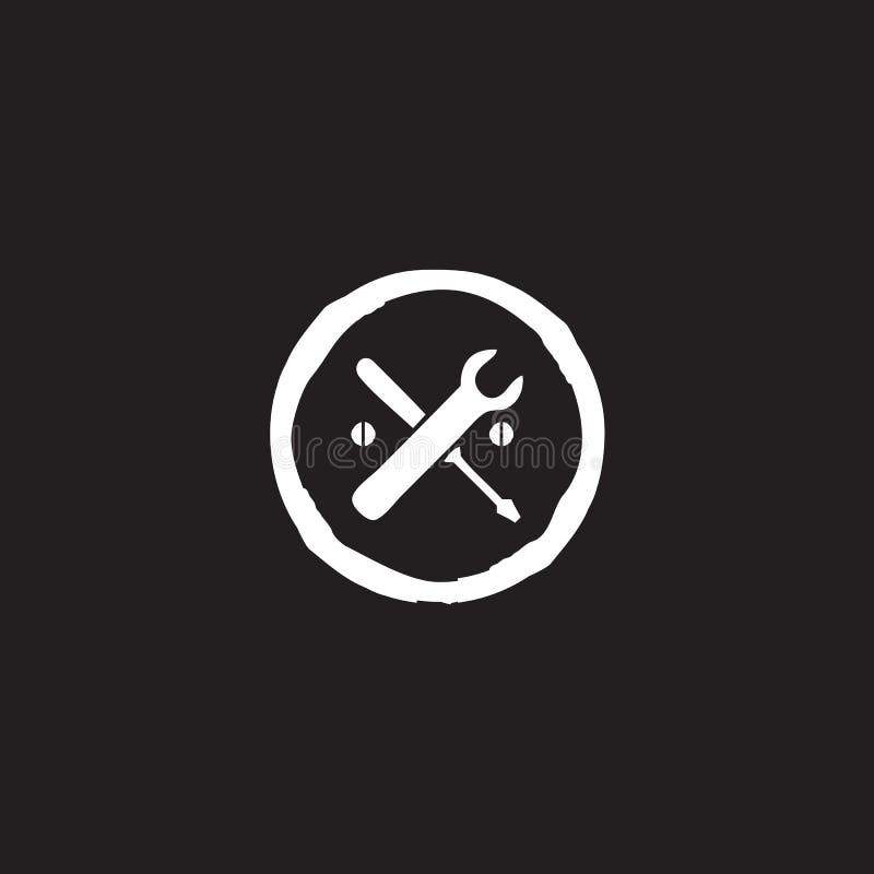 Wrench In Circle Logo Design Stock Vector Illustration of design