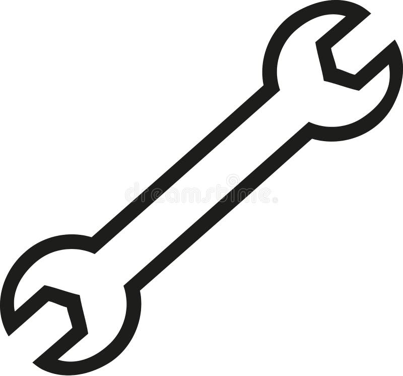 Wrench outline tool stock illustration.