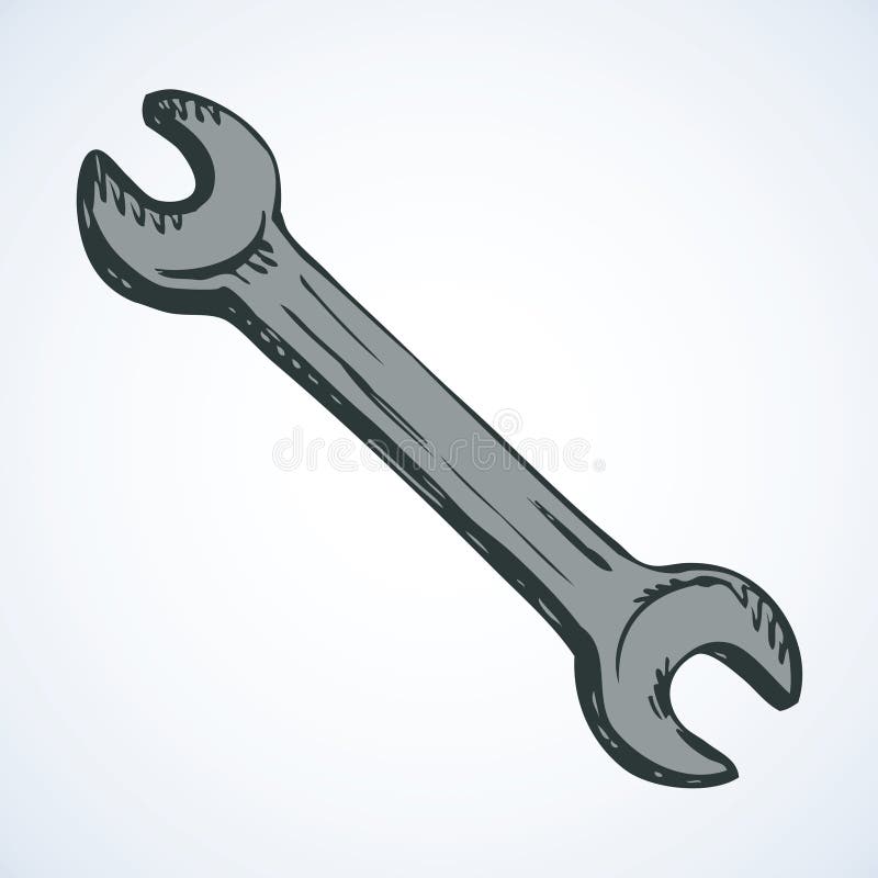 Wrench. Vector drawing stock vector. Illustration of business