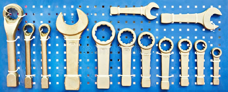 Wrenchs or spanners tools stock photo