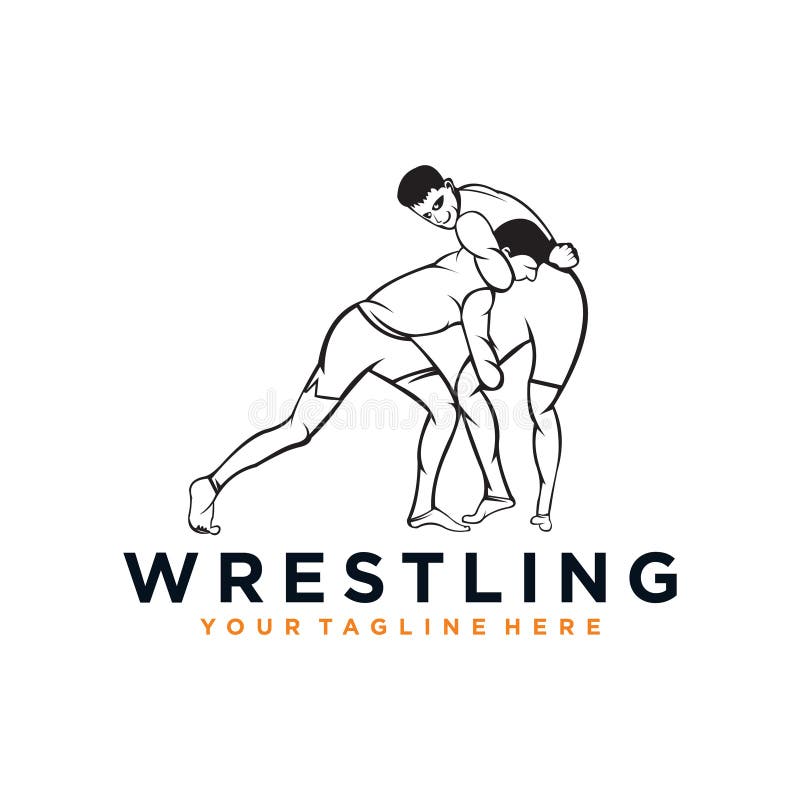 Wrestling logo vector design silhouette vector illustration