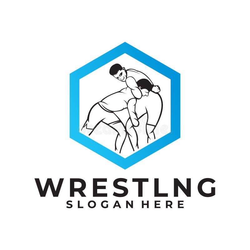 Wrestling logo vector design silhouette royalty free illustration