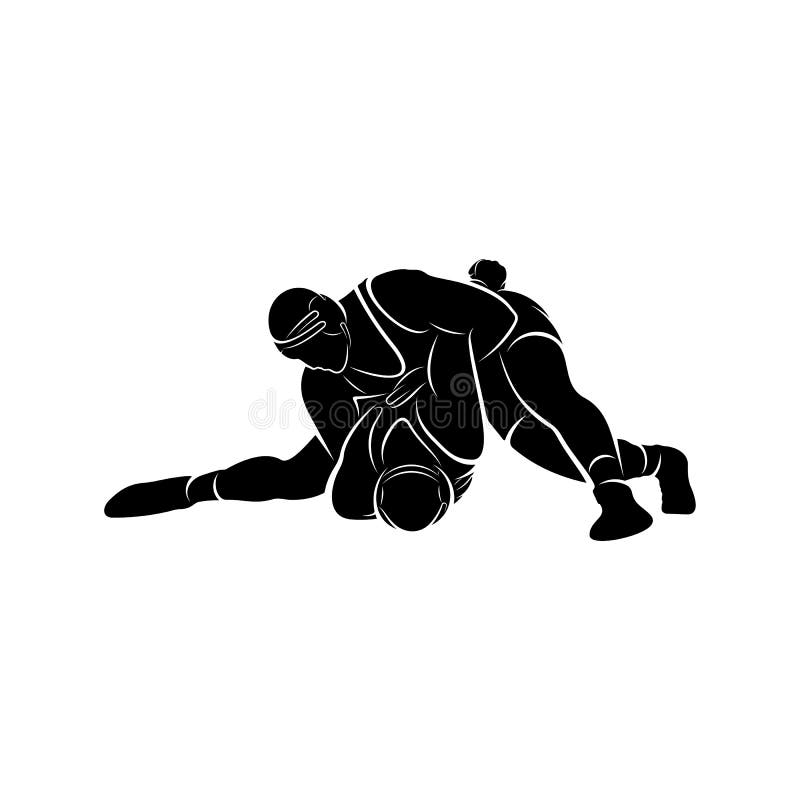 wrestling champion silhouette