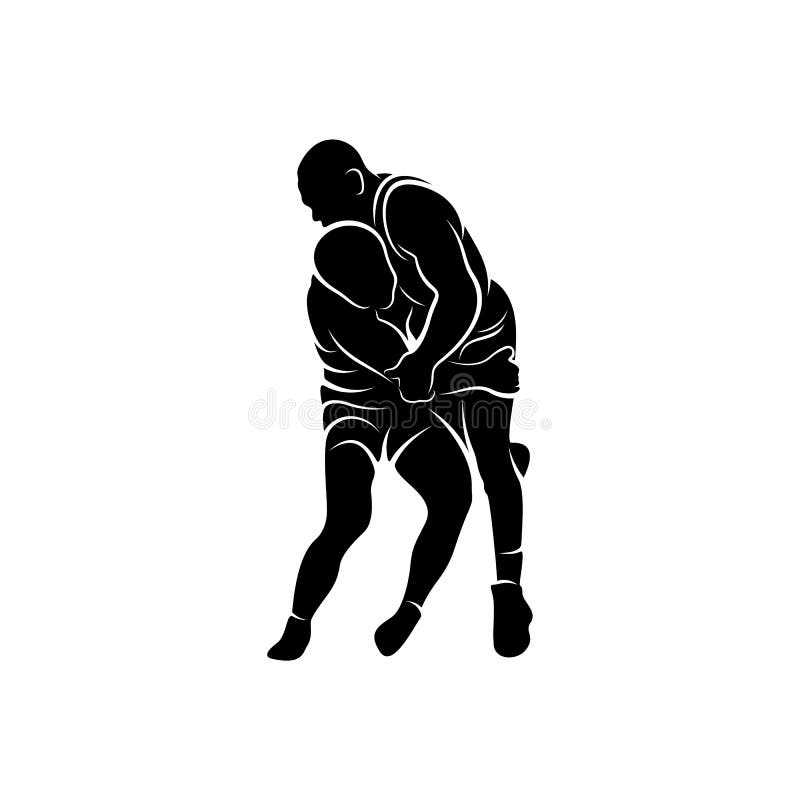 Wrestling logo vector template, Illustration symbol, Silhouette design vector illustration