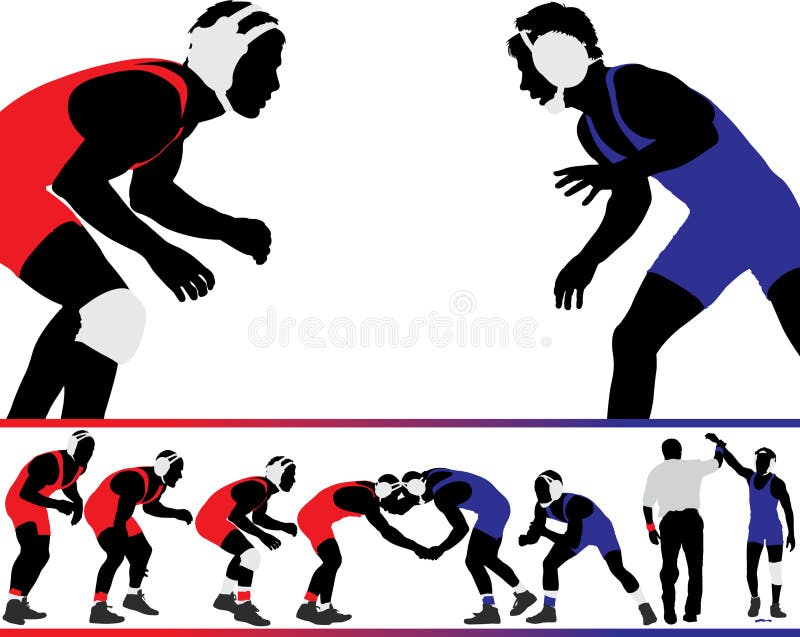 Download Wrestling Vector Silhouettes Stock Vector - Illustration of pull, fighter: 12298594